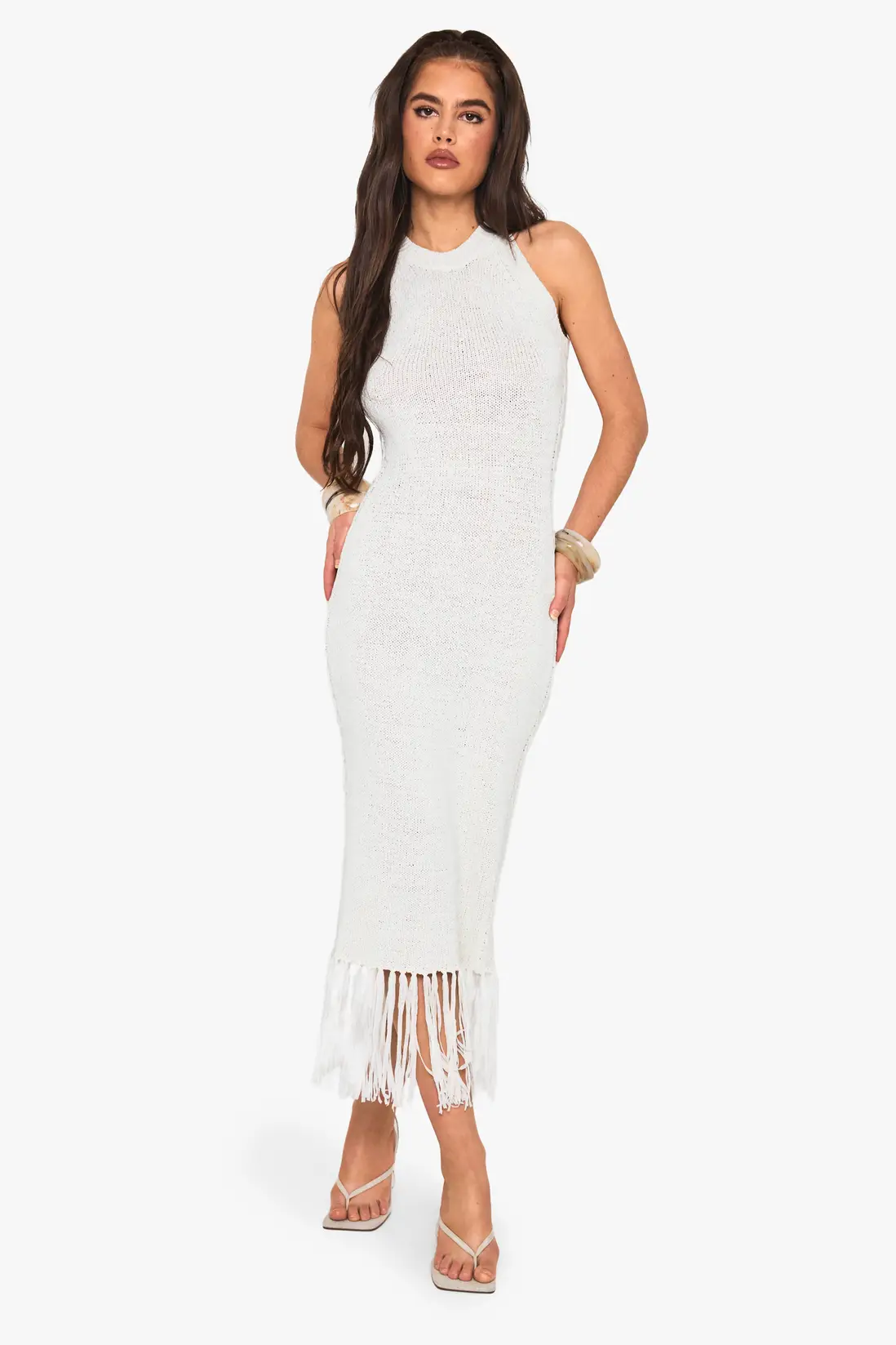 Tassel Detail Crochet Dress