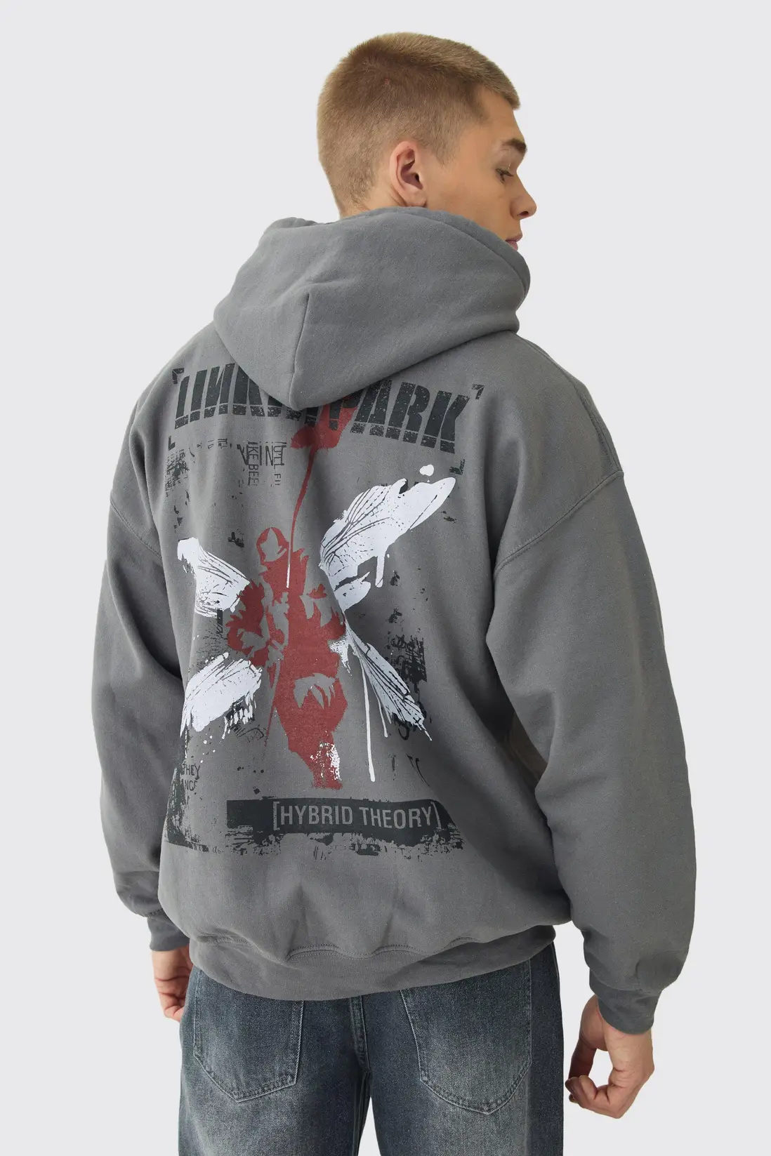 Oversized Linkin Park Wash License Hoodie