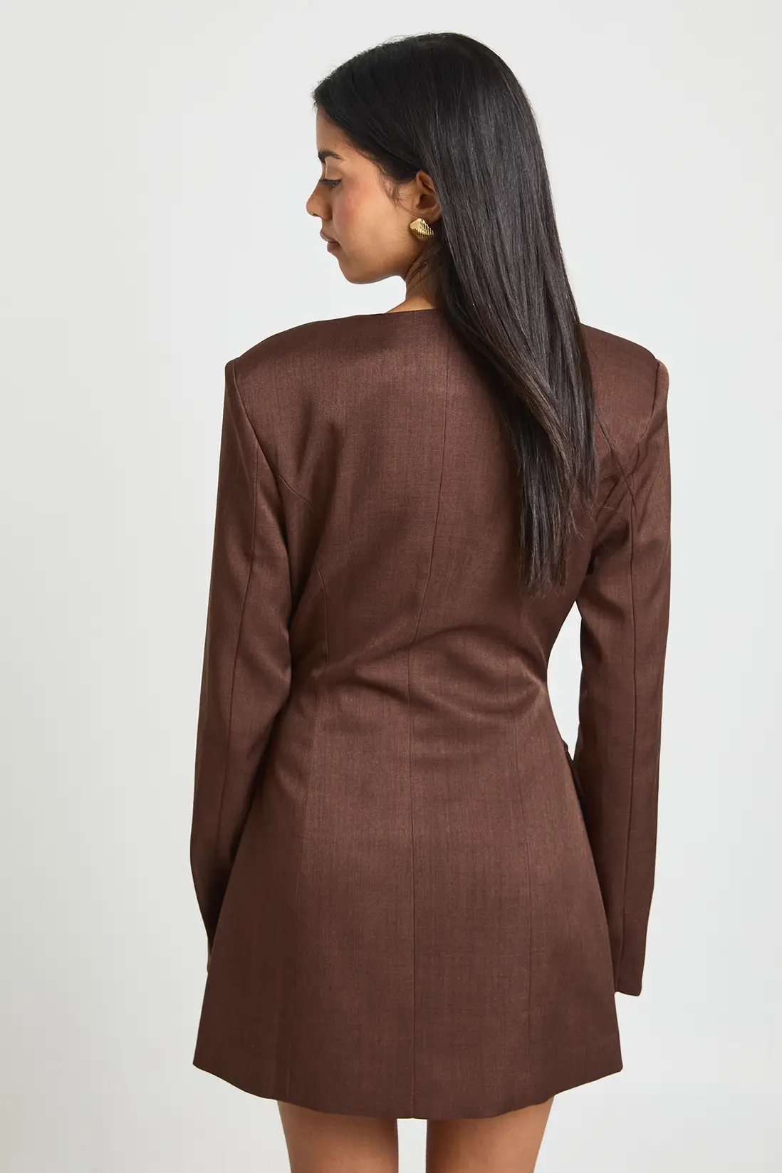 Barrell Sleeve Concealed Button Blazer Dress - Image 2