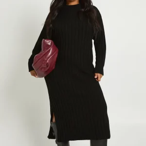 Plus Chunky Rib Soft Knitted Midaxi Dress