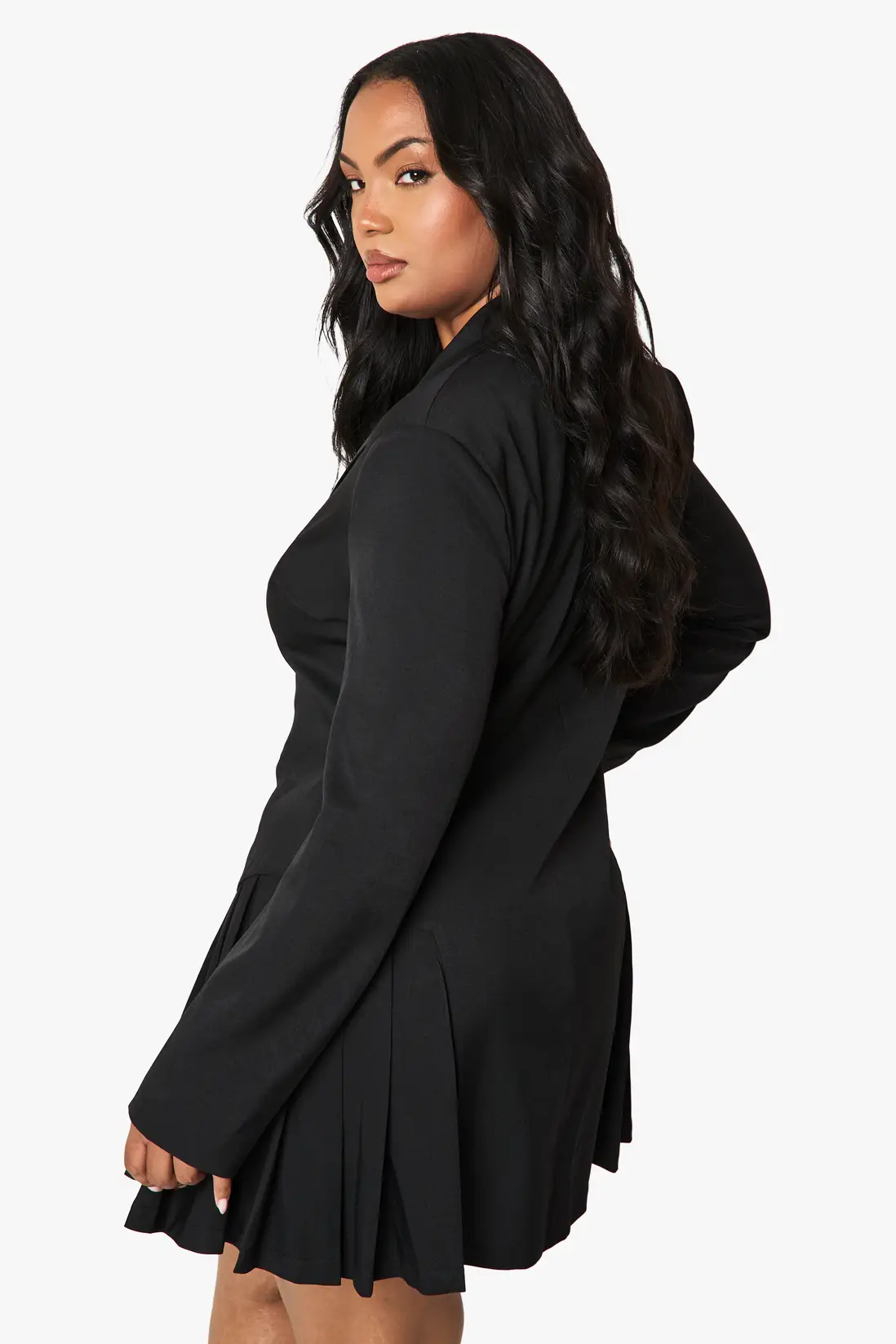 Plus Tailored Pleated Skater Blazer Dress - Image 2