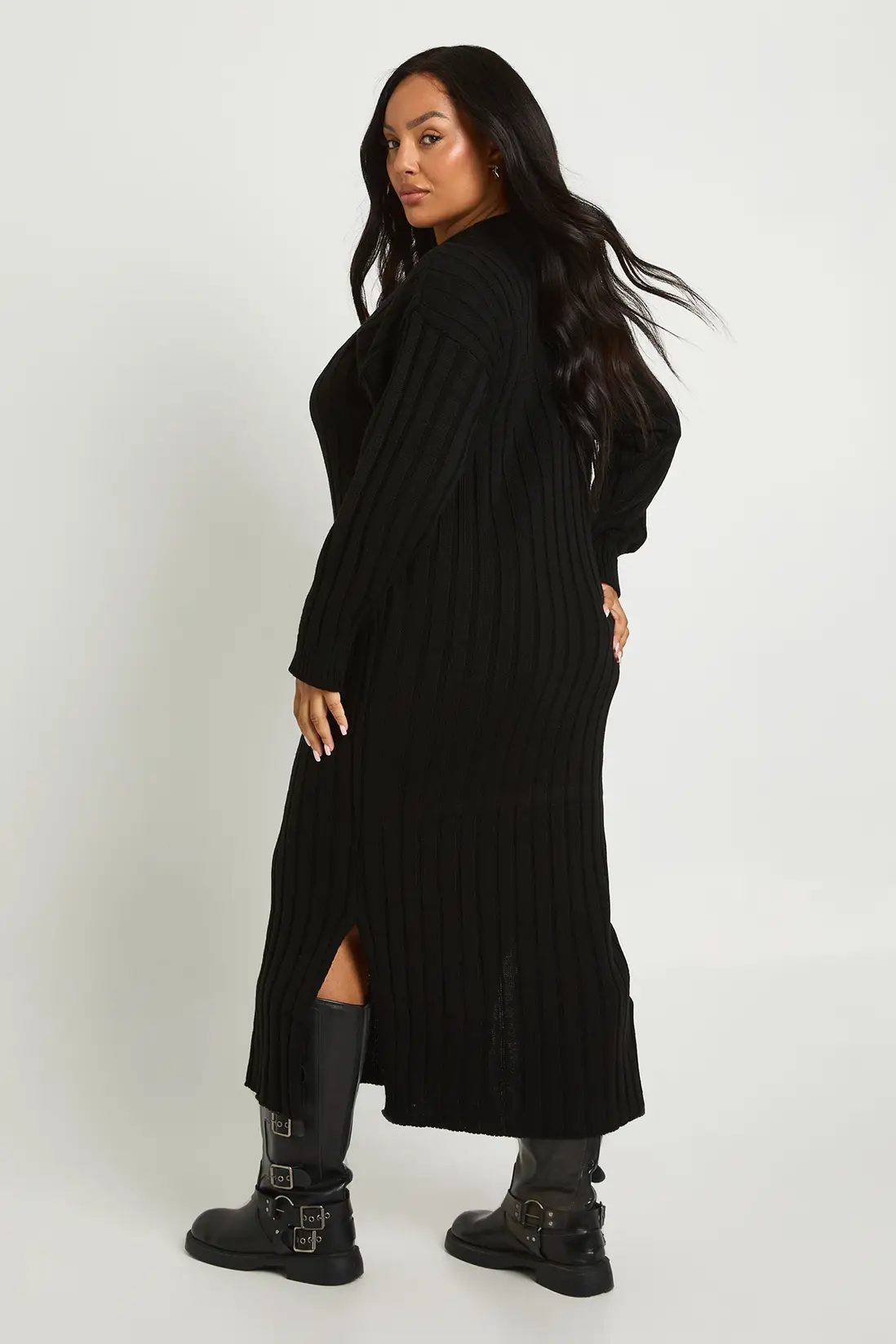Plus Chunky Rib Soft Knitted Midaxi Dress - Image 2